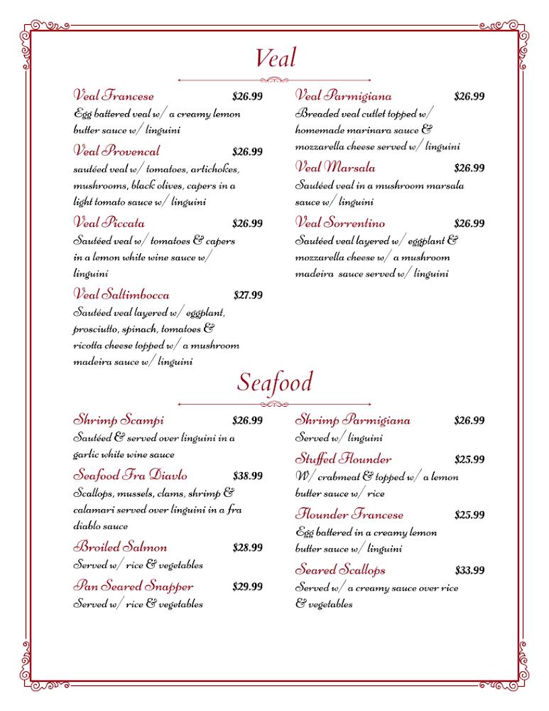 Alfredo’s Restaurant Menu image 1